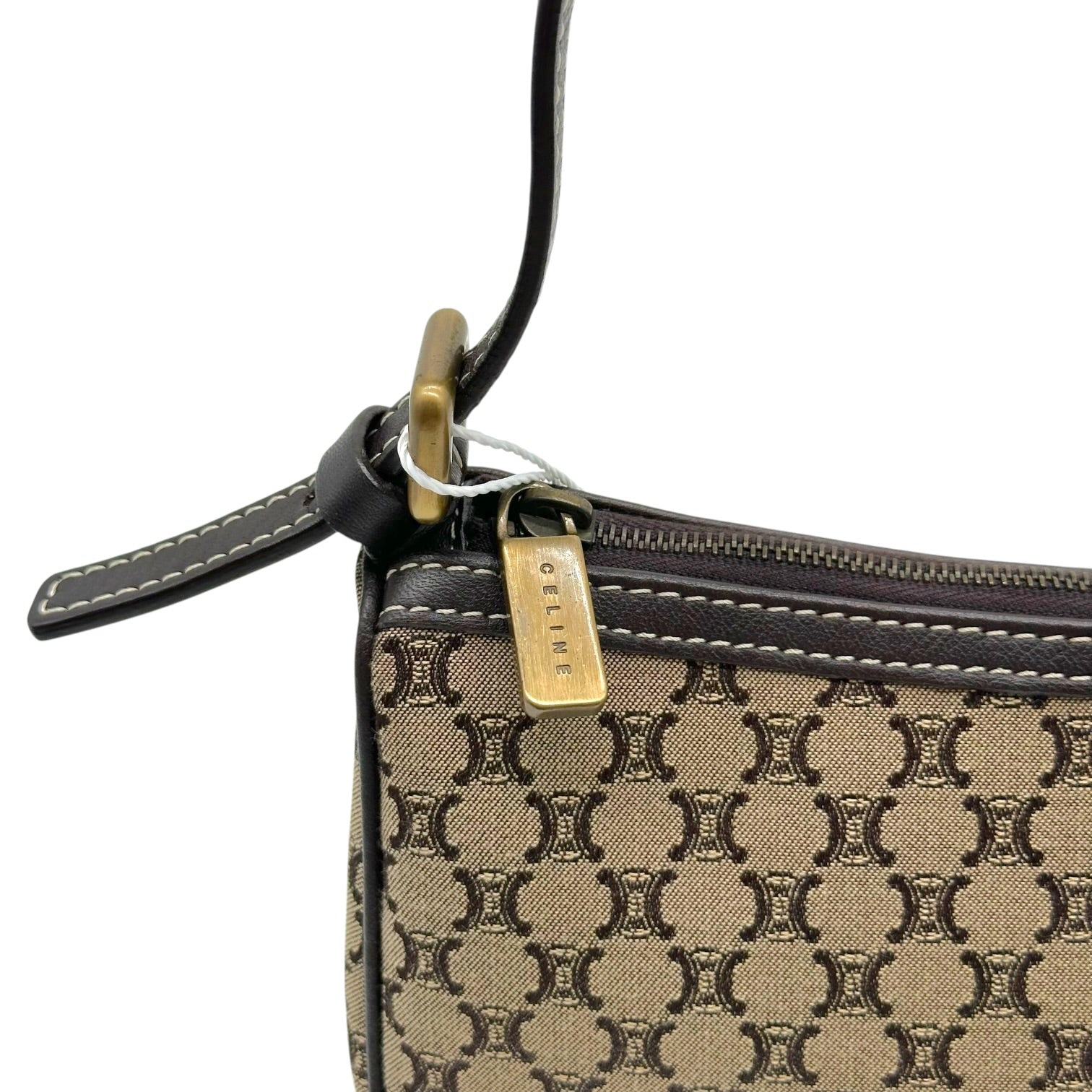 Celine Pochette Bag Tan Brown Triomphe Monogram