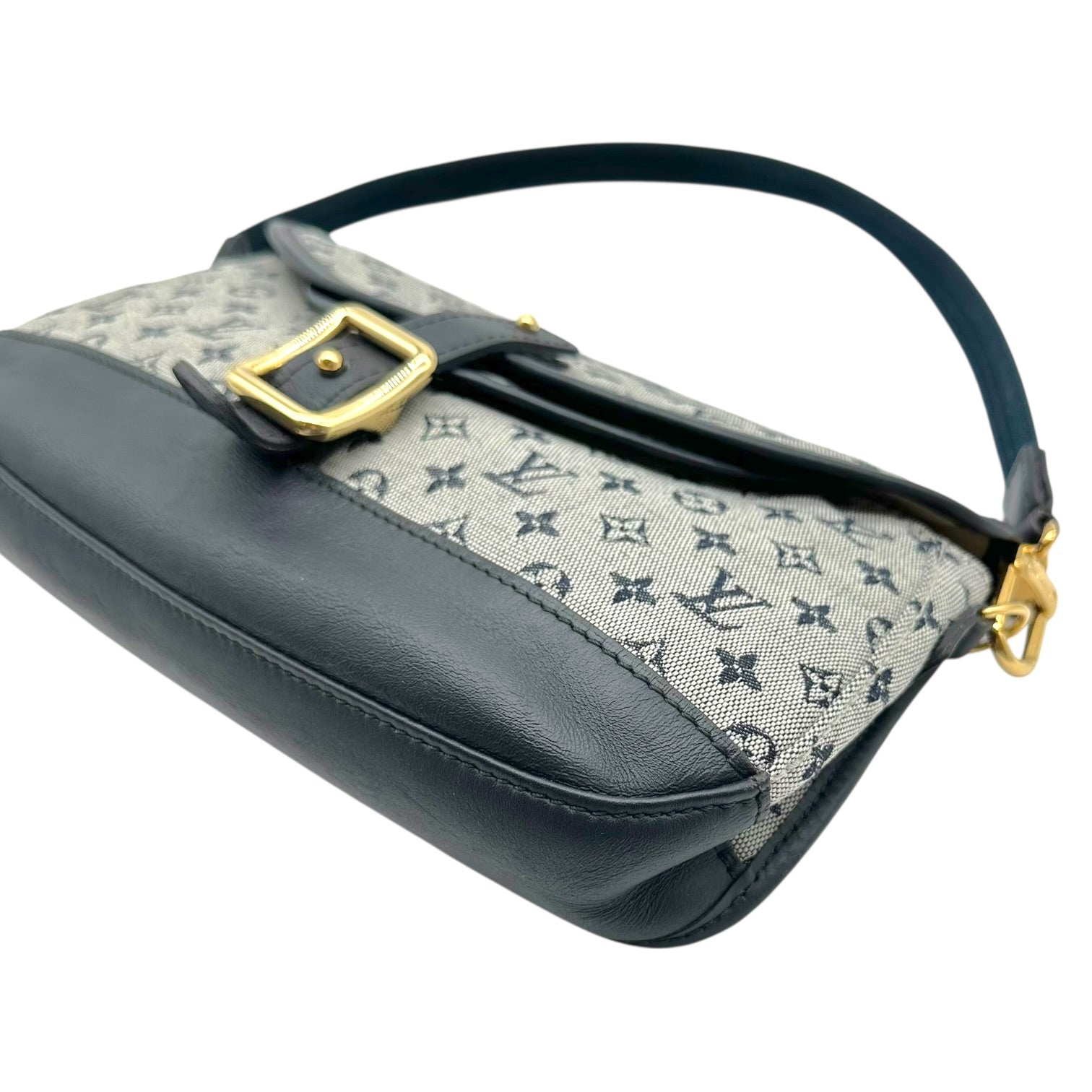 Louis Vuitton Mini Pochette Bag Navy Blue Monogram