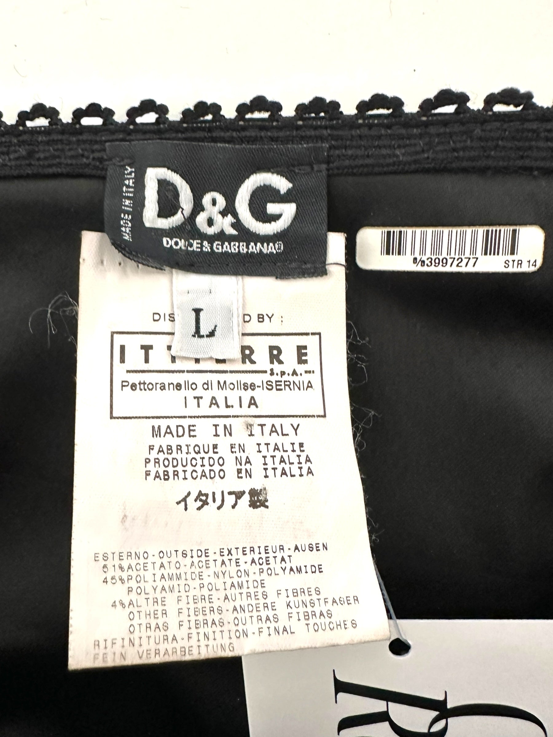 D&G Dolce & Gabbana Black Lace Up Silk Paneled Corset Top - Outfit Repeater