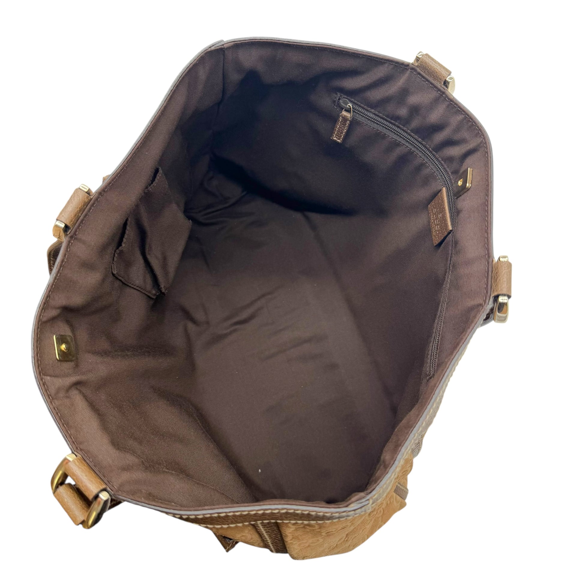 Gucci Brown Suede Guccissima Tote Bag - Outfit Repeater