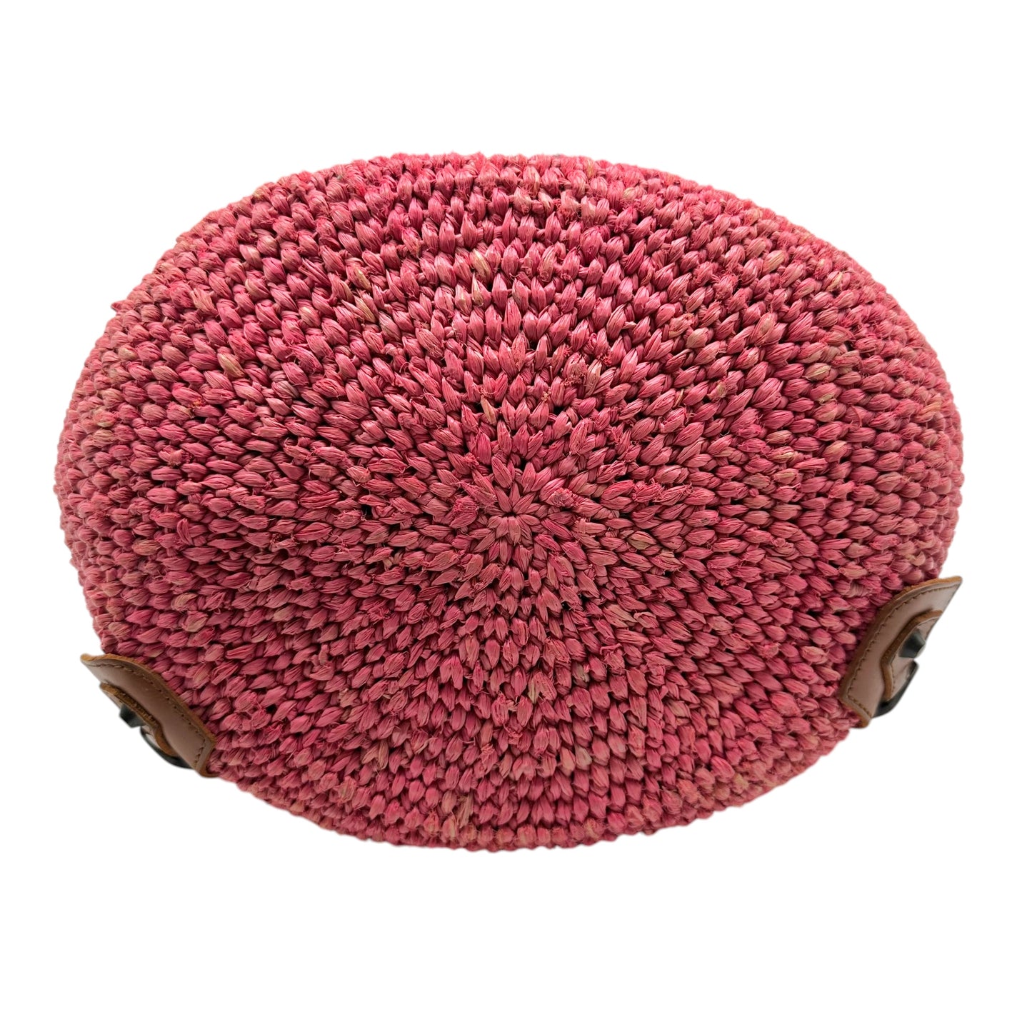 Balenciaga Small City Beach Bag Coral Pink Raffia Leather