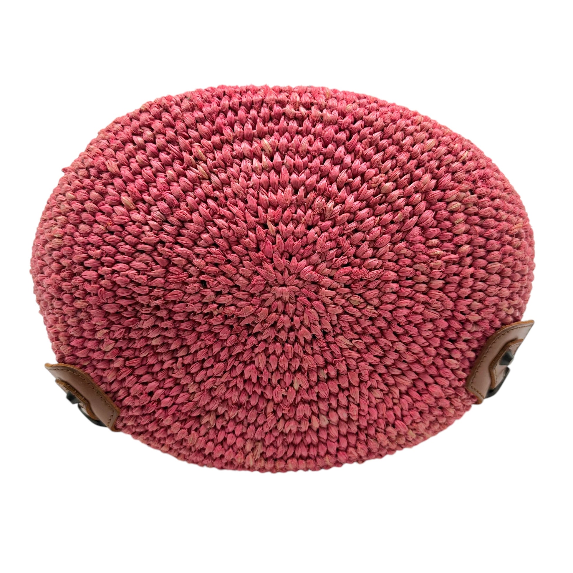 Balenciaga Small City Beach Bag Coral Pink Raffia Leather