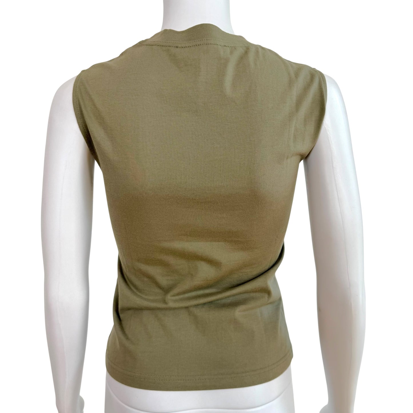 Christian Dior Denim Logo Print Tank Khaki Green