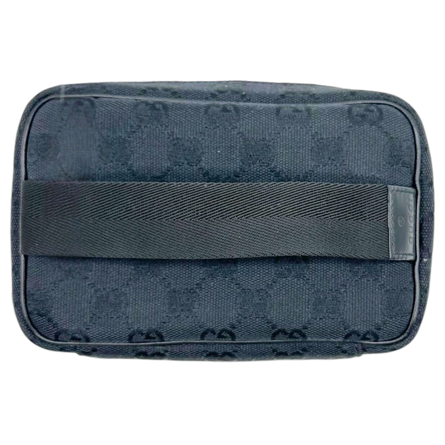 Gucci Black Canvas Monogram Mini Vanity Bag