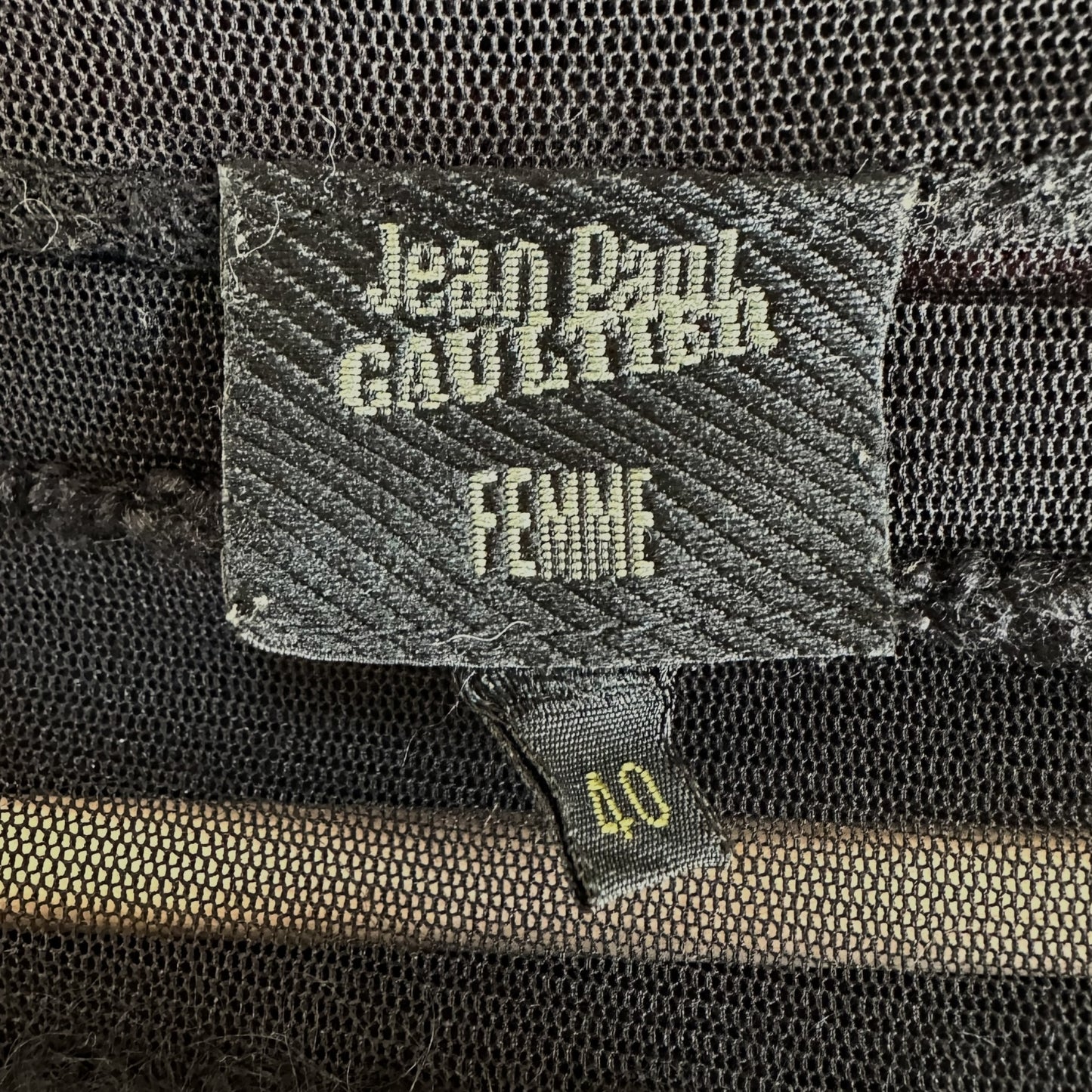 Jean Paul Gaultier Striped Ruffle & Mesh Longsleeve Top