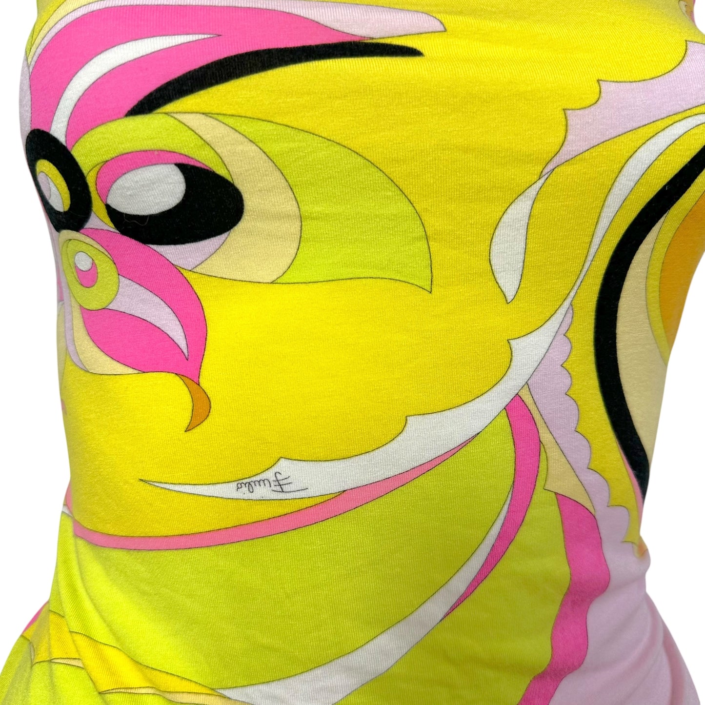 Emilio Pucci Pink & Yellow Printed Tank Top