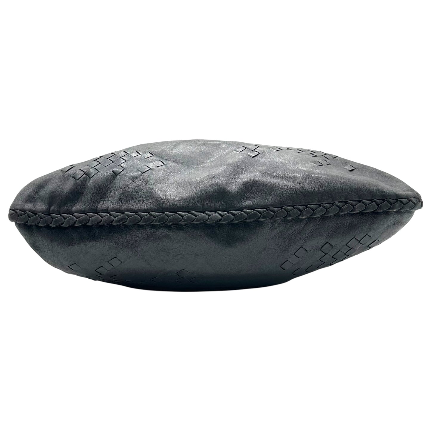 Bottega Veneta Black Intrecciato Woven Patchwork Hobo Bag