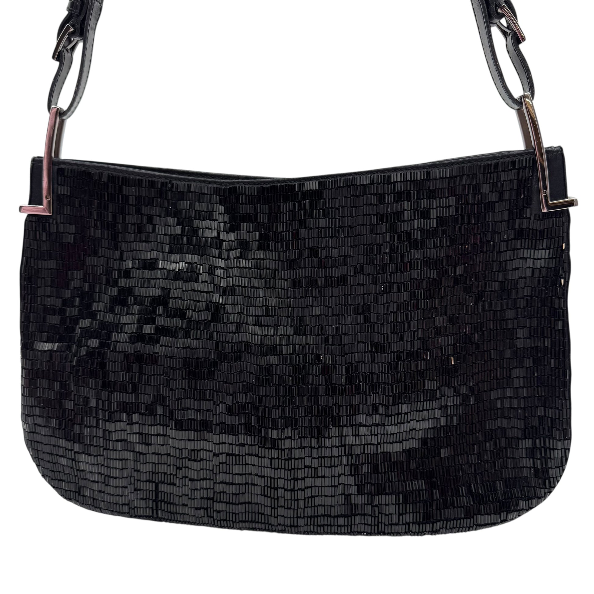 Gucci by Tom Ford 90's Black Glass Beaded Shoulder Bag RARE - Outfit Repeater