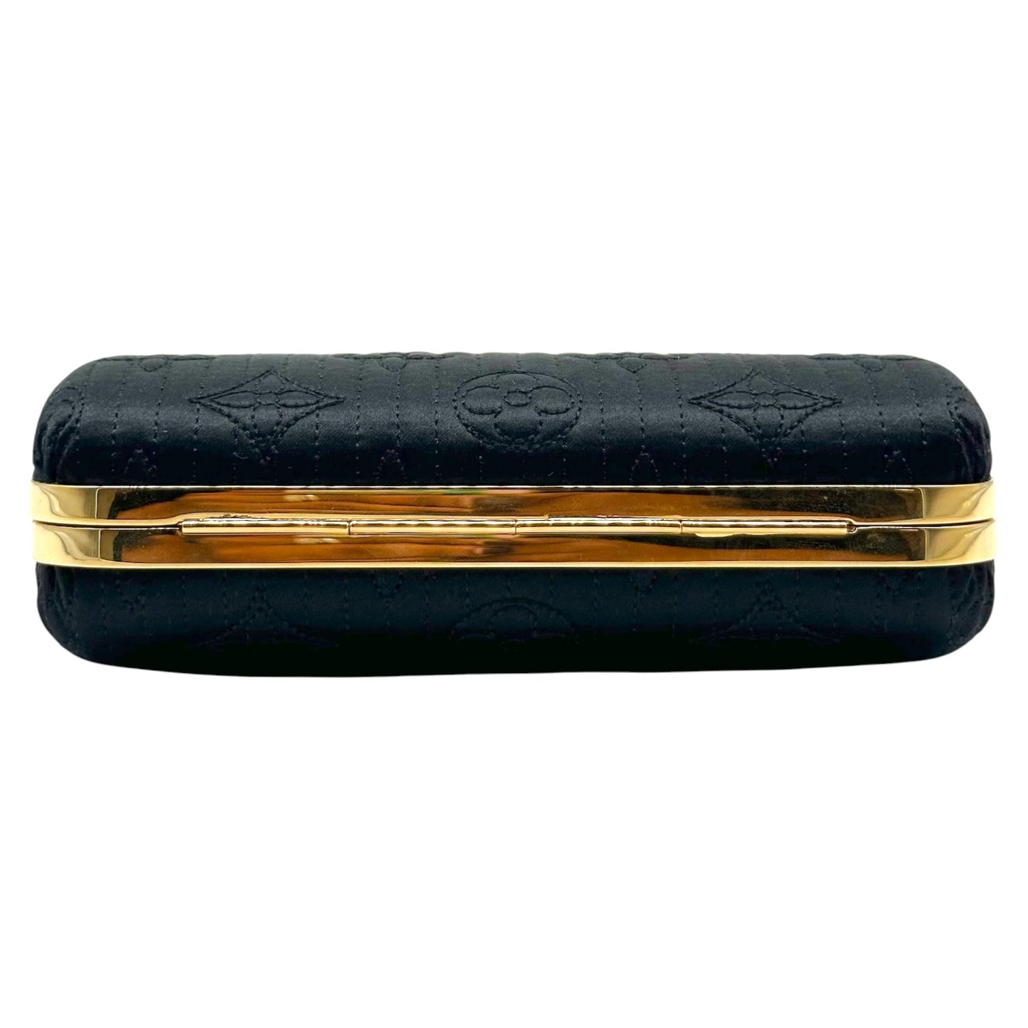 Louis Vuitton Black Gold Monogram Minaudière Clutch Bag