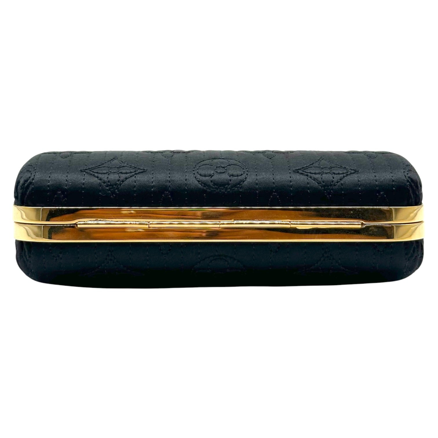 Louis Vuitton Black Gold Monogram Minaudière Clutch Bag