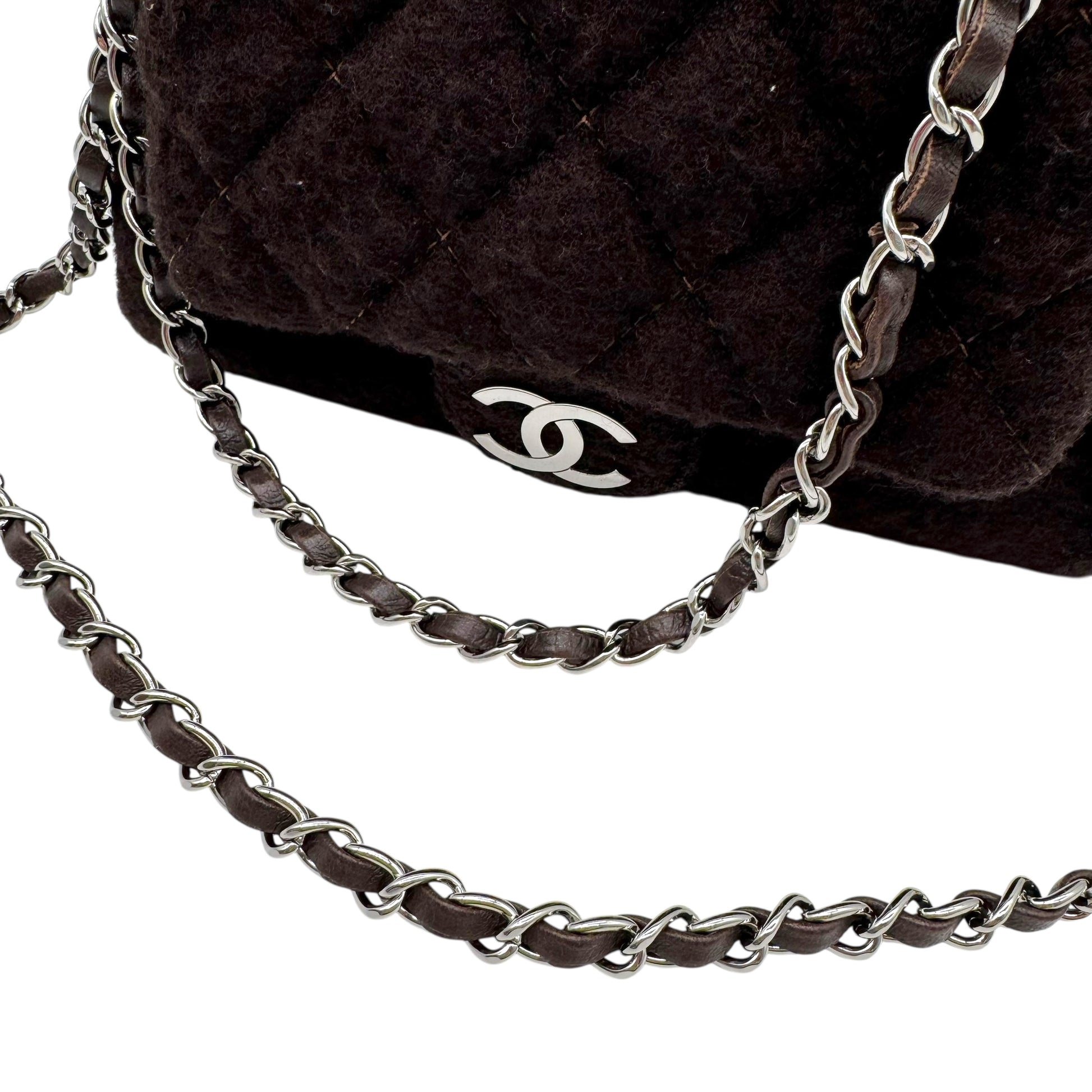 Chanel Brown Wool & Silver Hardware Matelasse Accordion Bag - Outfit Repeater