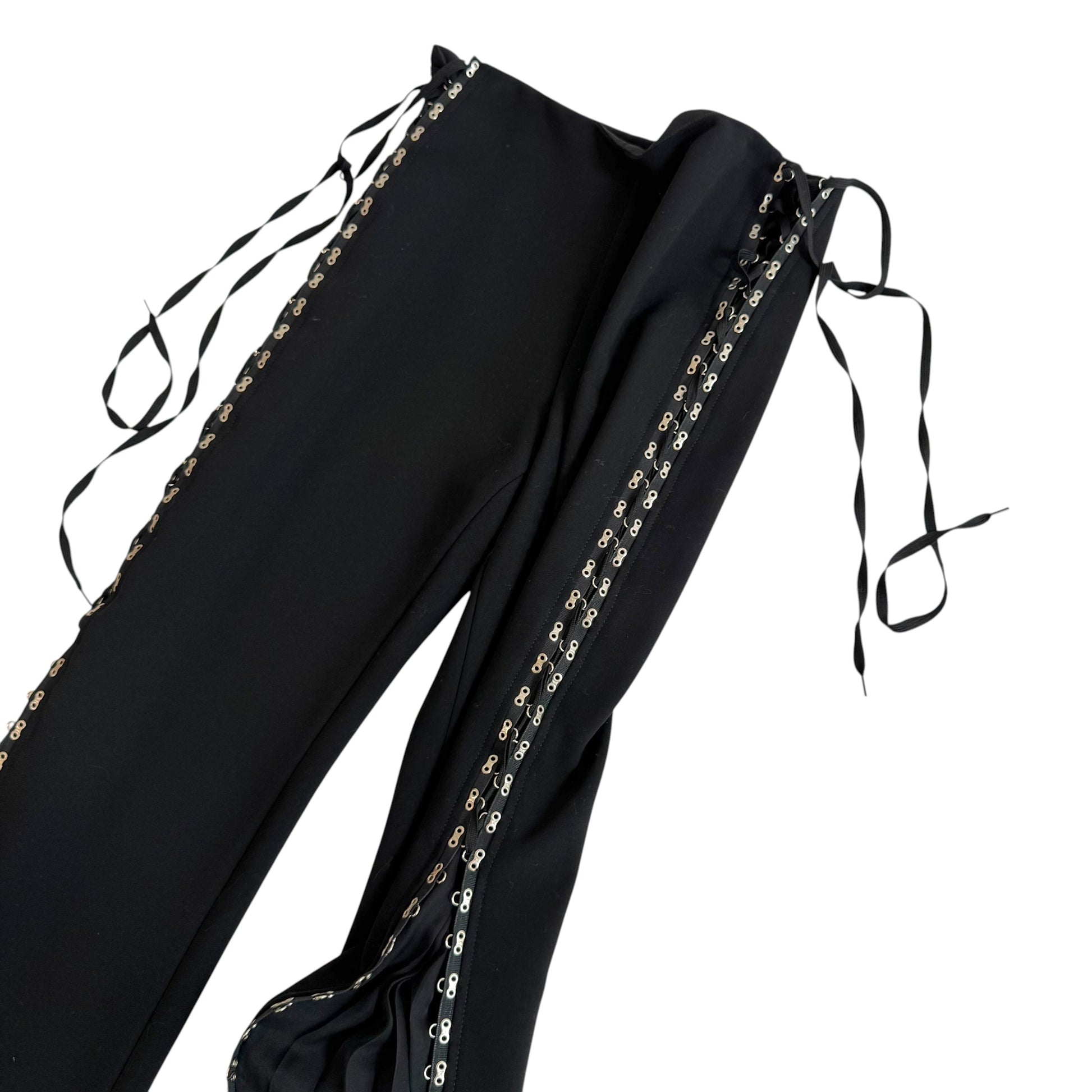 Jean Paul Gaultier Black Flare Pants with Hook & Eye Closure