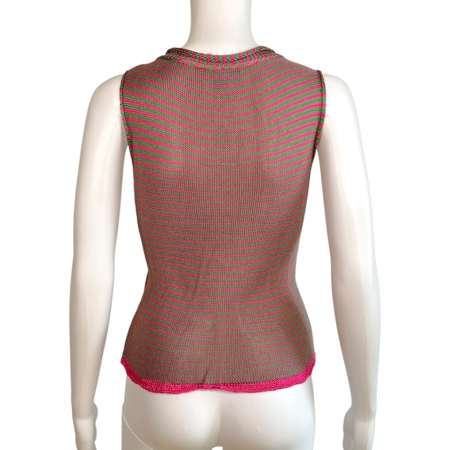 Just Cavalli Knit Tank Top Pink Green Striped
