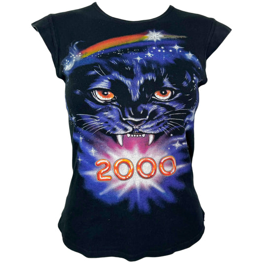 Chloe Black Cat Graphic T-Shirt Early 2000s Vintage