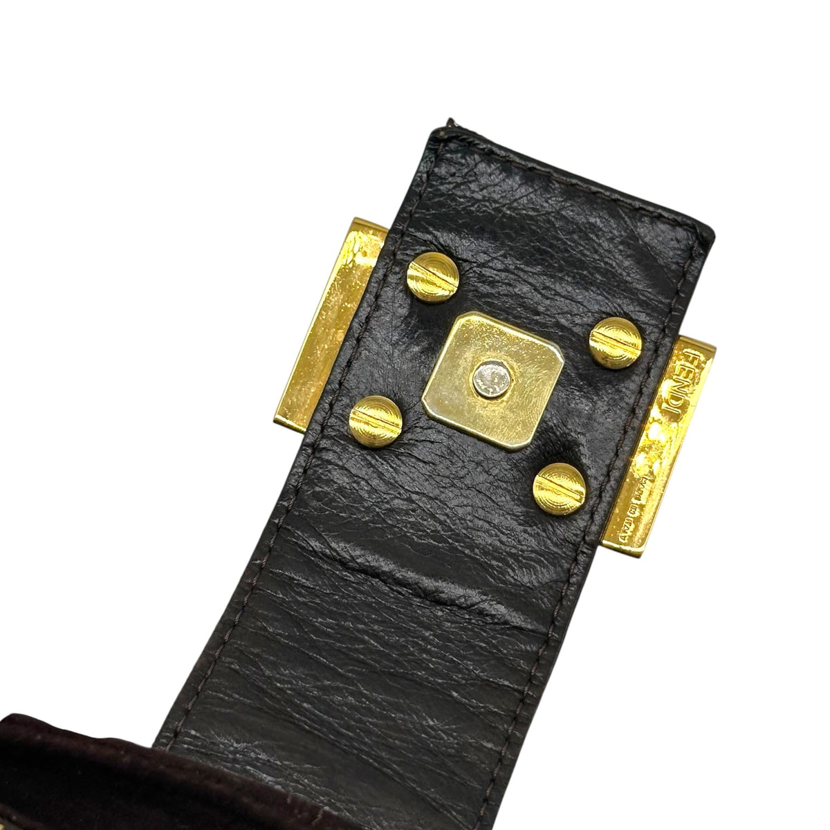 Fendi Brown Suede Small Shoulder Baguette Bag