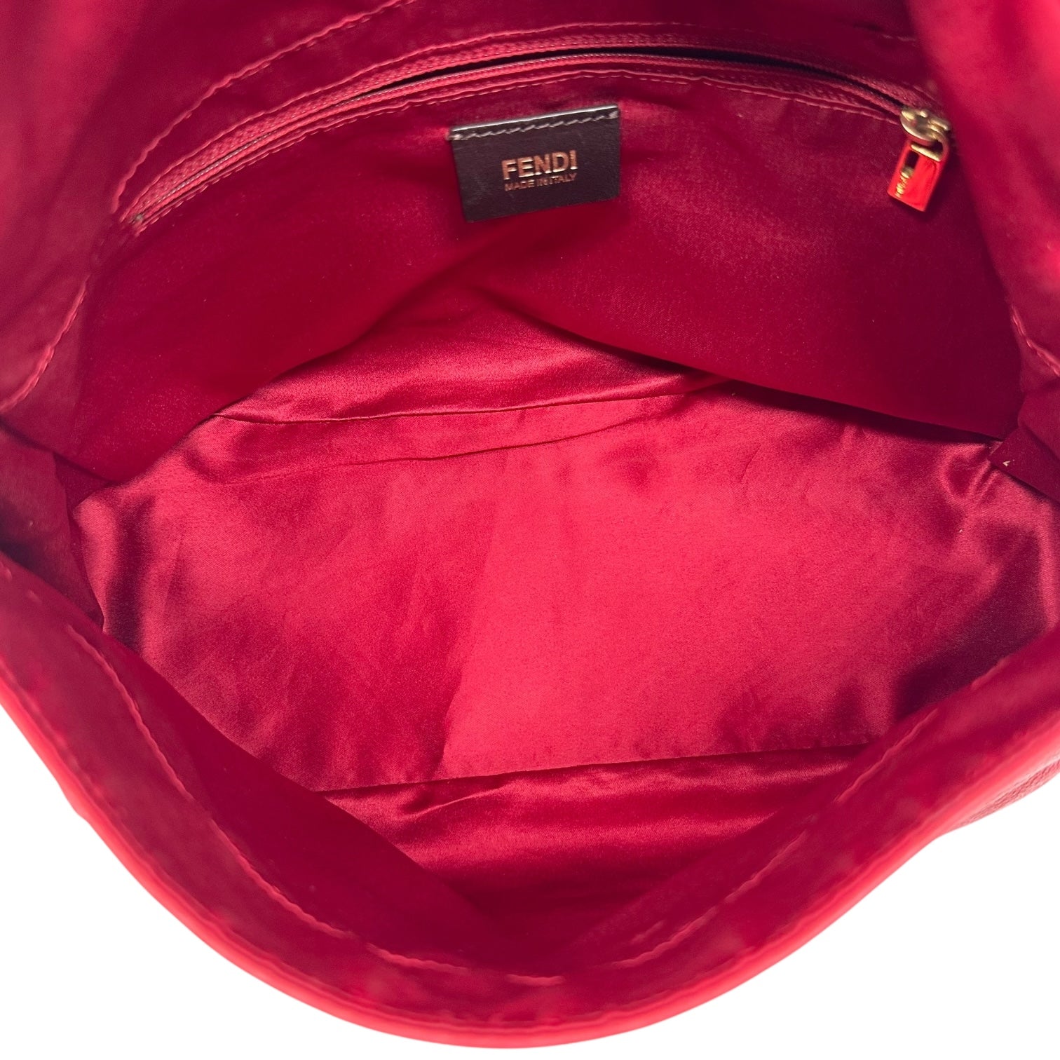 Fendi Red Nubuck & Burl Wood Big Mama Baguette Bag - Outfit Repeater