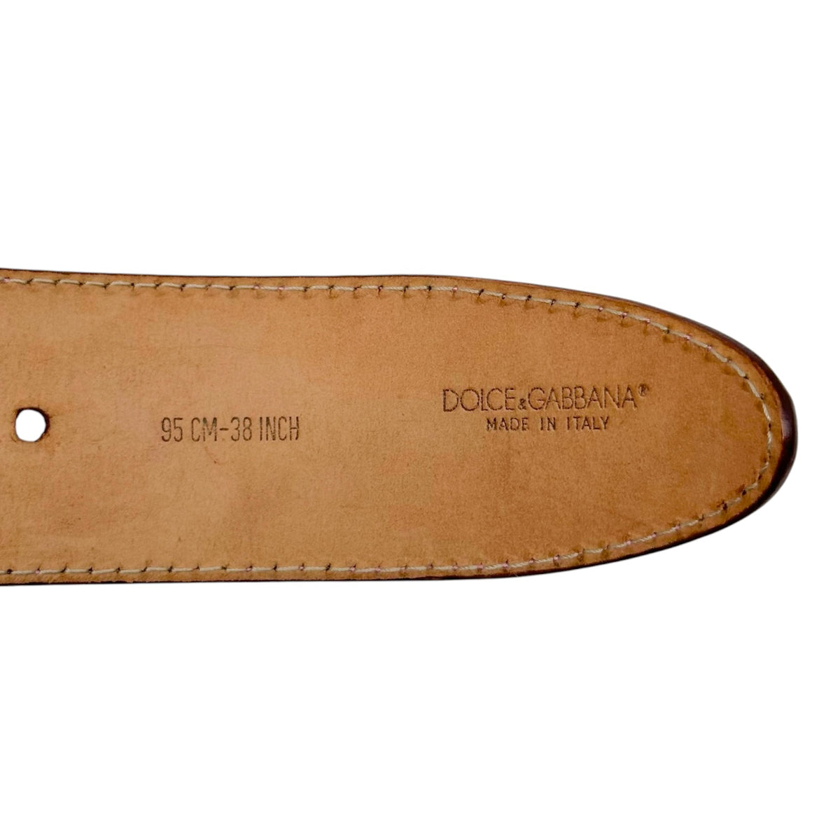Dolce & Gabbana Light Purple Engraved XL Buckle Belt