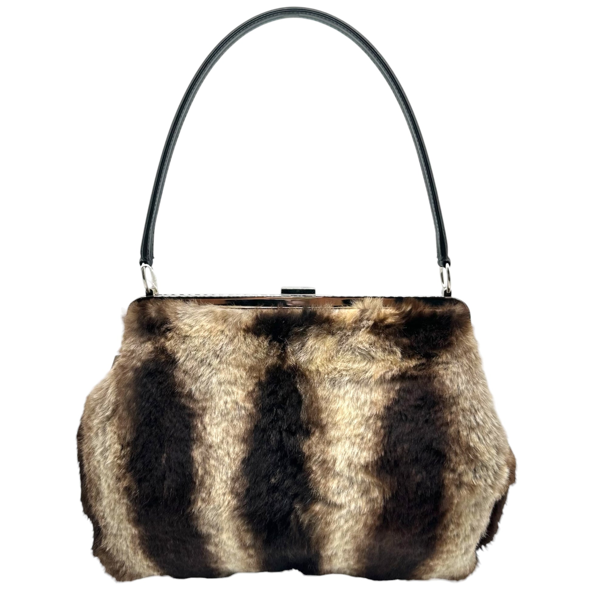 Dolce & Gabbana Rabbit Fur Kisslock Shoulder Bag