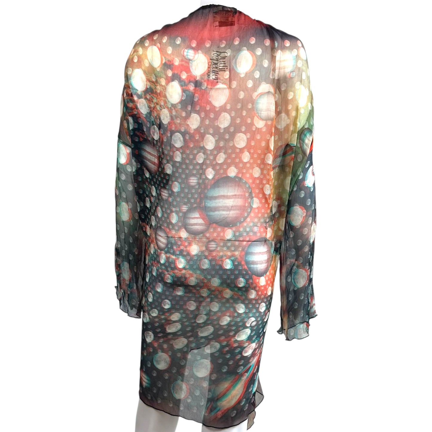 Jean Paul Gaultier Sheer Silk Dot Print Cover Up Dress