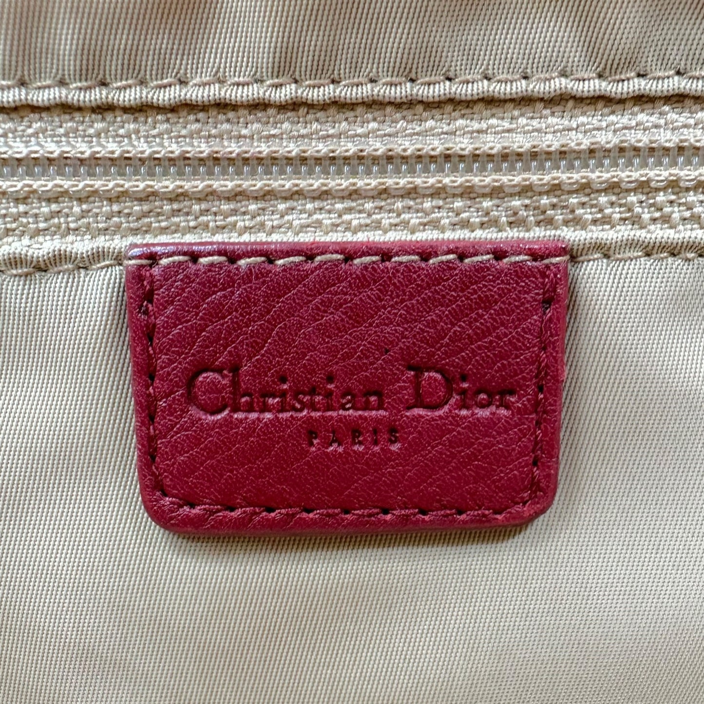Christian Dior Street Chic Burgundy Trim Monogram Shoulder Bag - Outfit Repeater