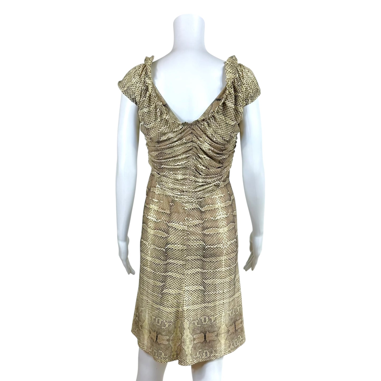 Roberto Cavalli Off-Shoulder Snakeskin Print Mini Dress