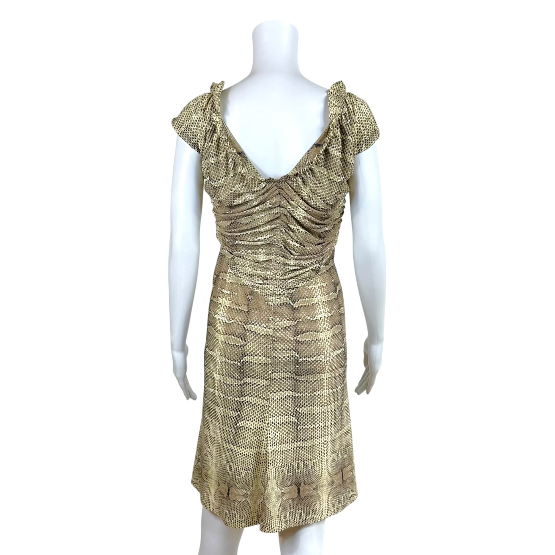 Roberto Cavalli Off-Shoulder Snakeskin Print Mini Dress