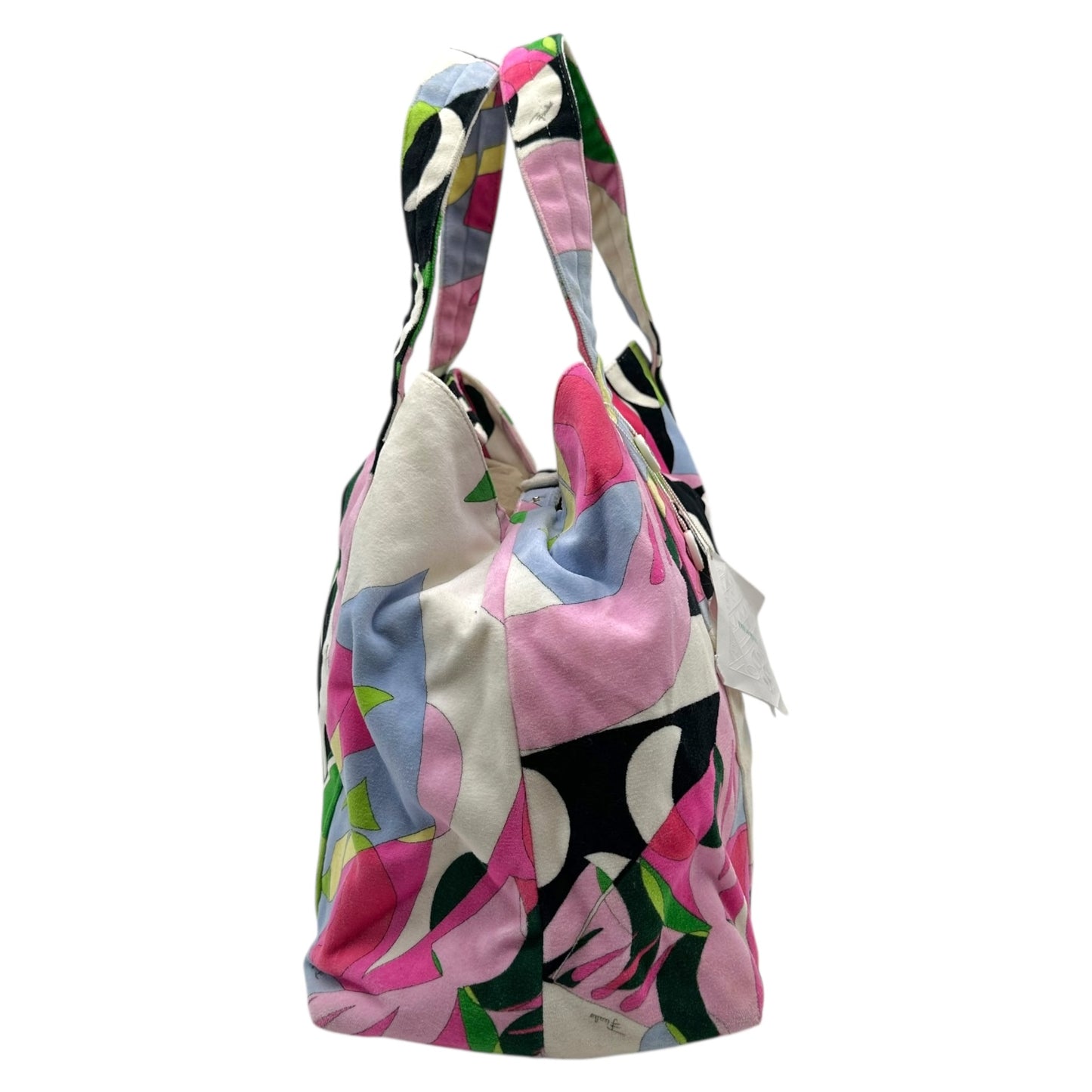 Emilio Pucci Multicolor Printed Terrycloth Beach Tote Bag NEW