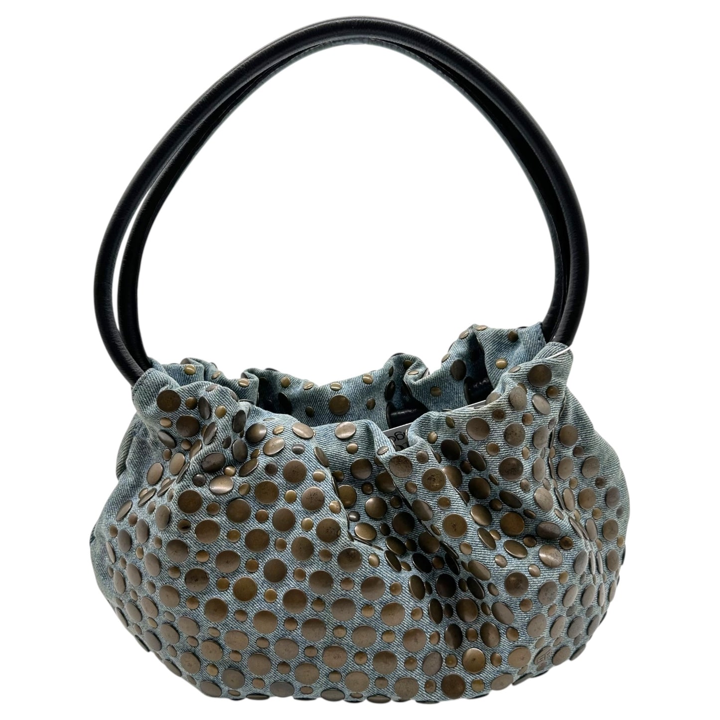 Sonia Rykiel Denim & Brass Studded Domino Bag