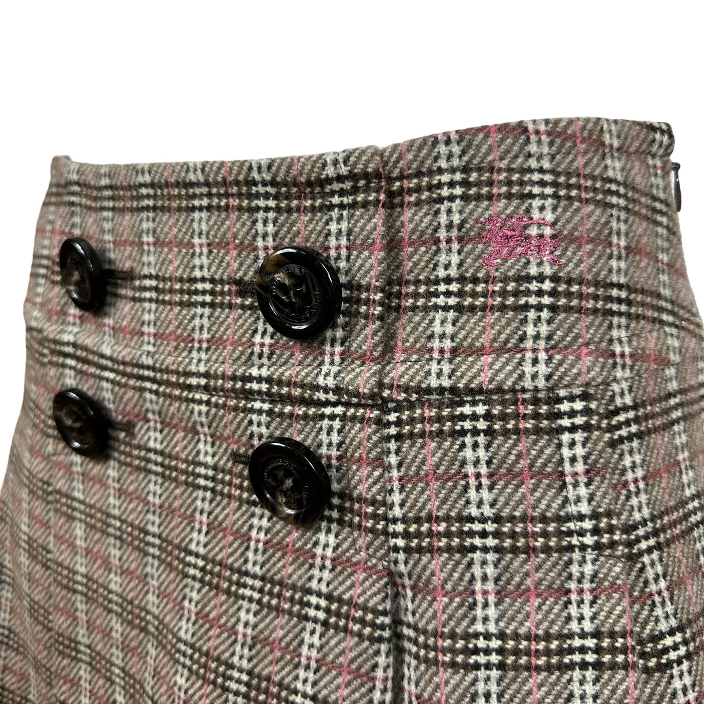 Burberry Blue Label 4 Button Plaid Mini Skirt