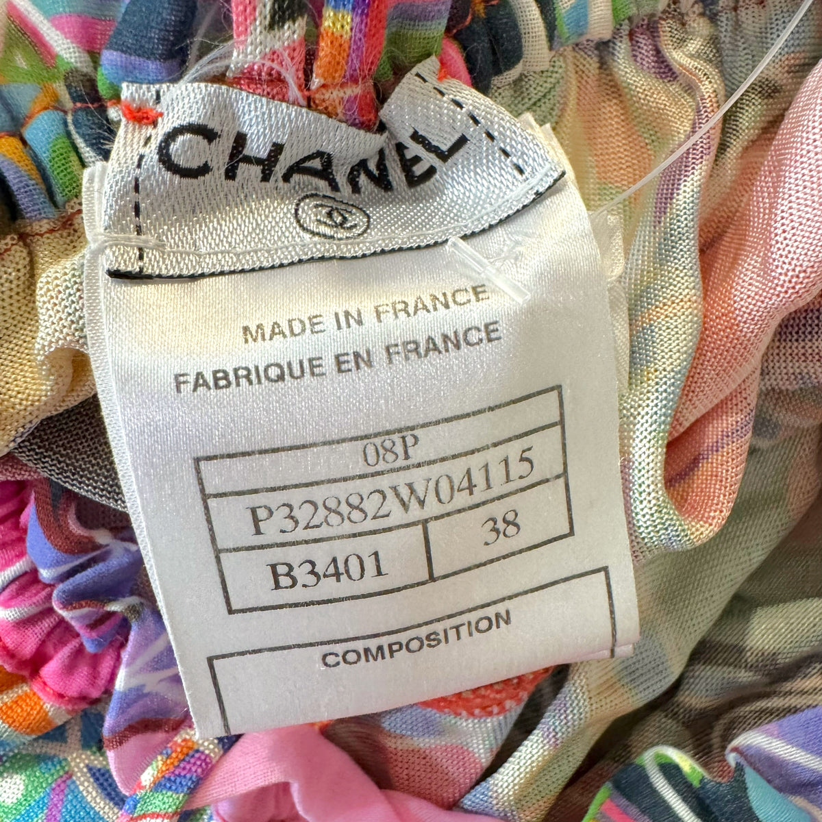 Chanel Multicolor Kaleidoscope Print Halter Cami
