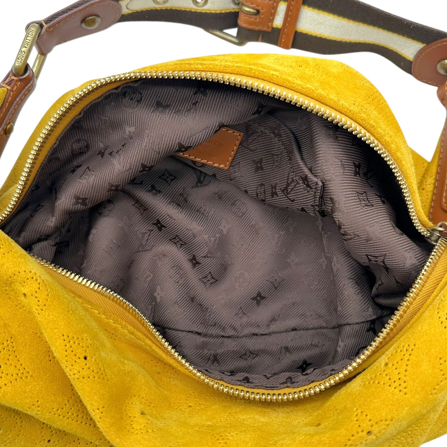 Louis Vuitton Mustard Yellow Suede Onata GM Hobo Bag - Outfit Repeater