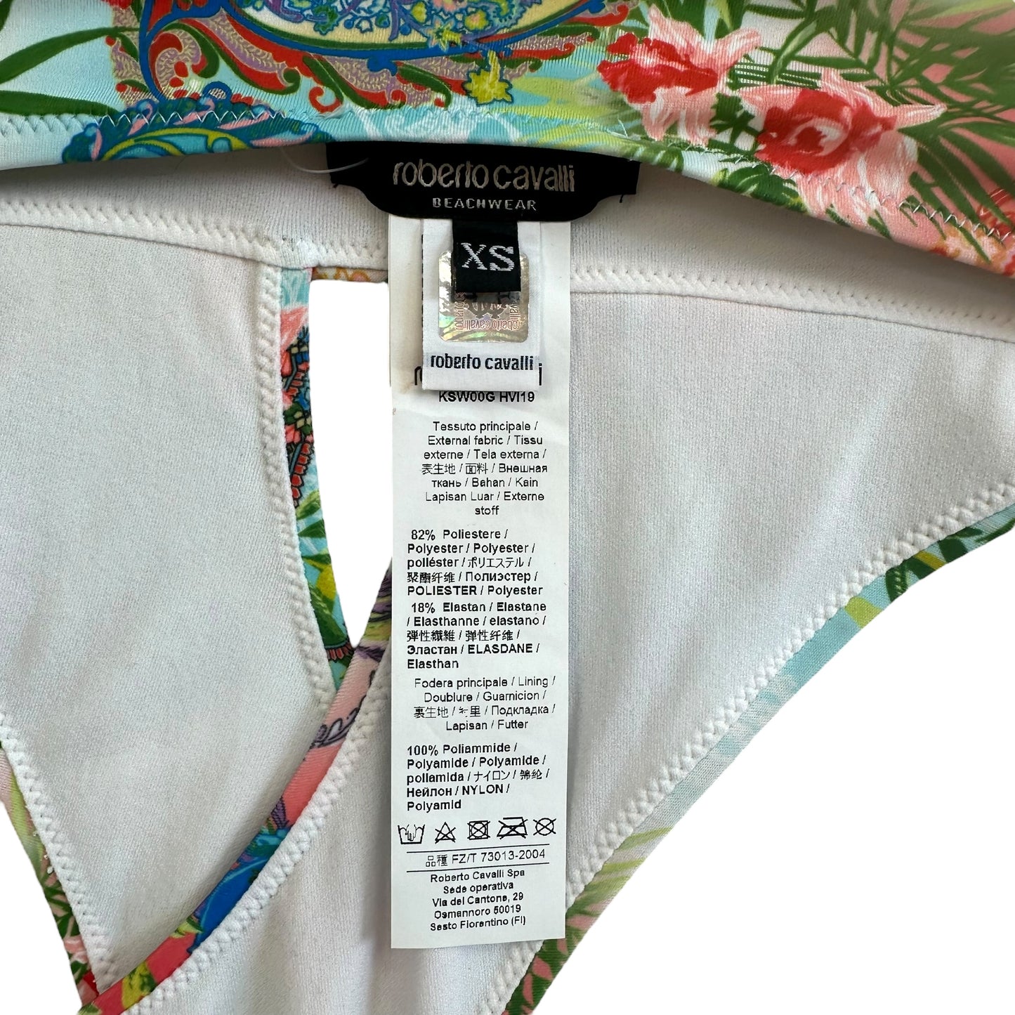Roberto Cavalli Multicolor Floral Print One Piece Swimsuit