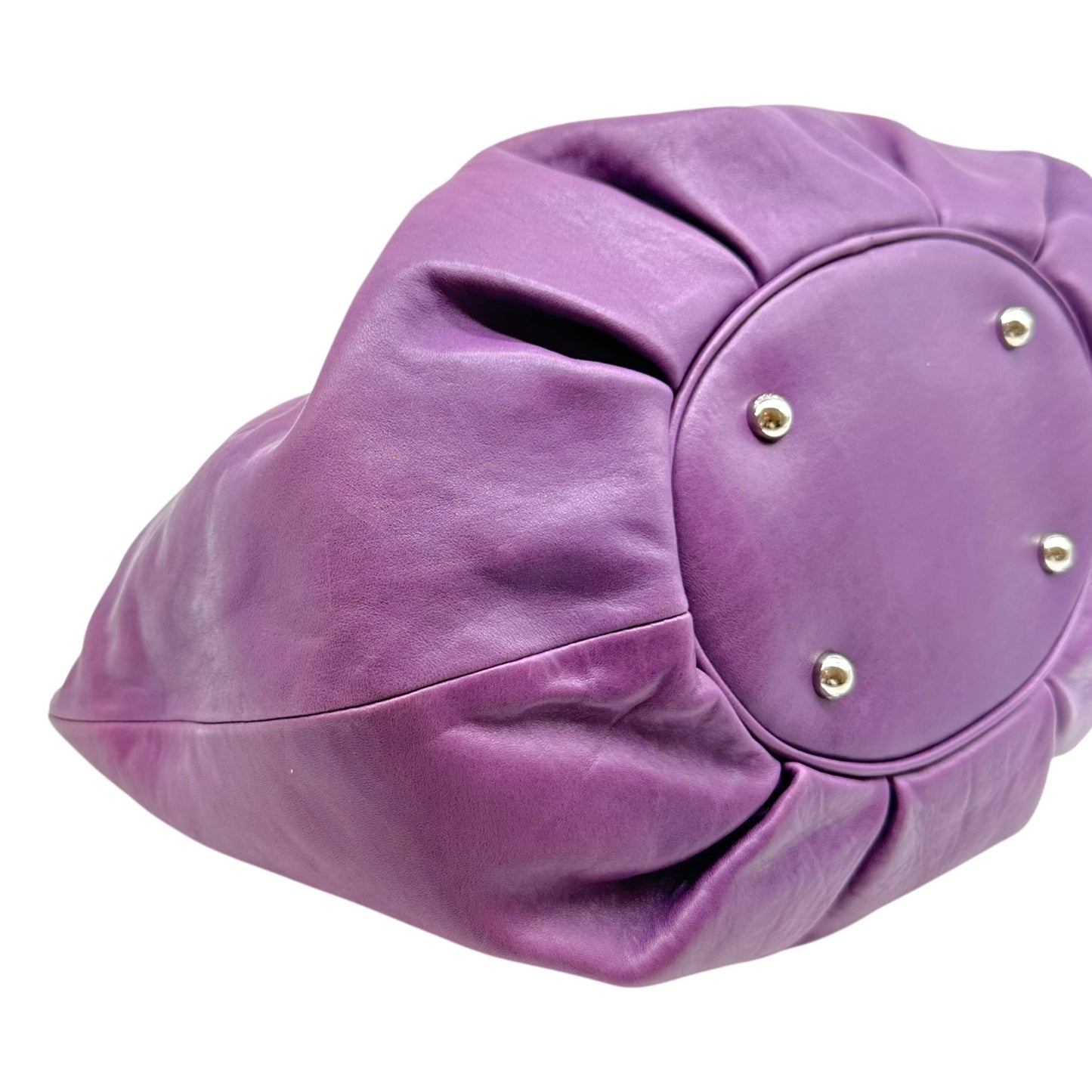 Christian Dior 2008 Purple Leather Babe Metal Top-Handle Handbag