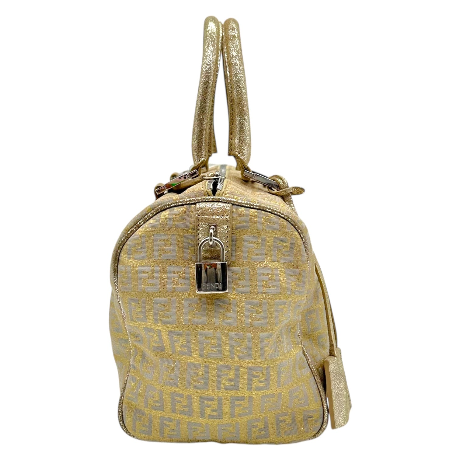 Fendi Gold & Silver Metallic Zucchino Small Bowler Bag - Outfit Repeater