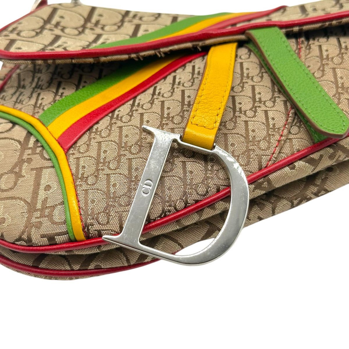 Christian Dior Trotter Saddle Shoulder Bag Tan Monogram
