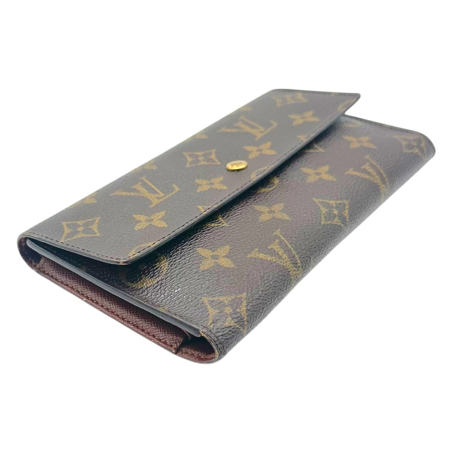 Louis Vuitton Long Snap Wallet Brown Monogram Canvas