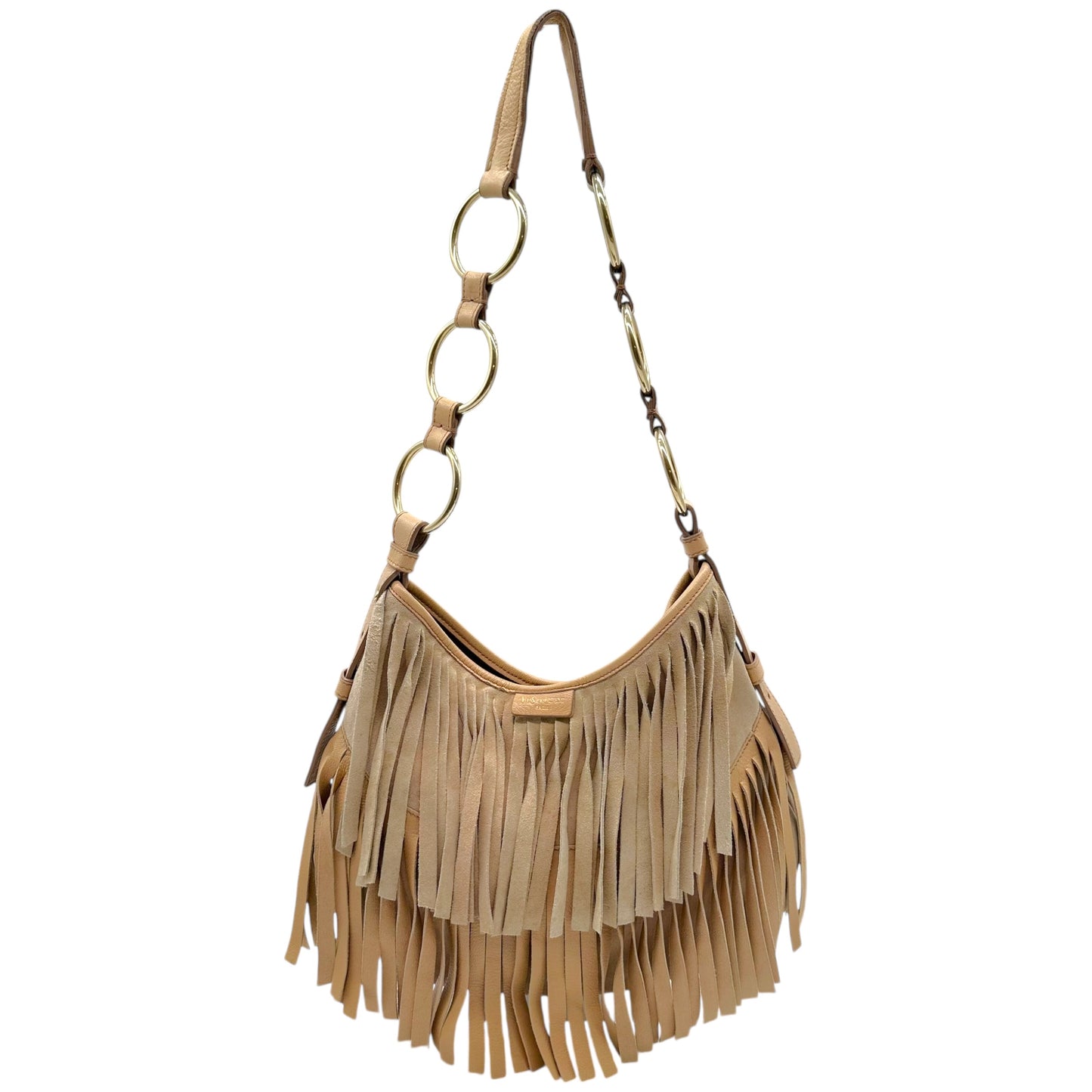 Yves Saint Laurent Rive Gauche by Tom Ford Tan Suede Fringe Shoulder Bag