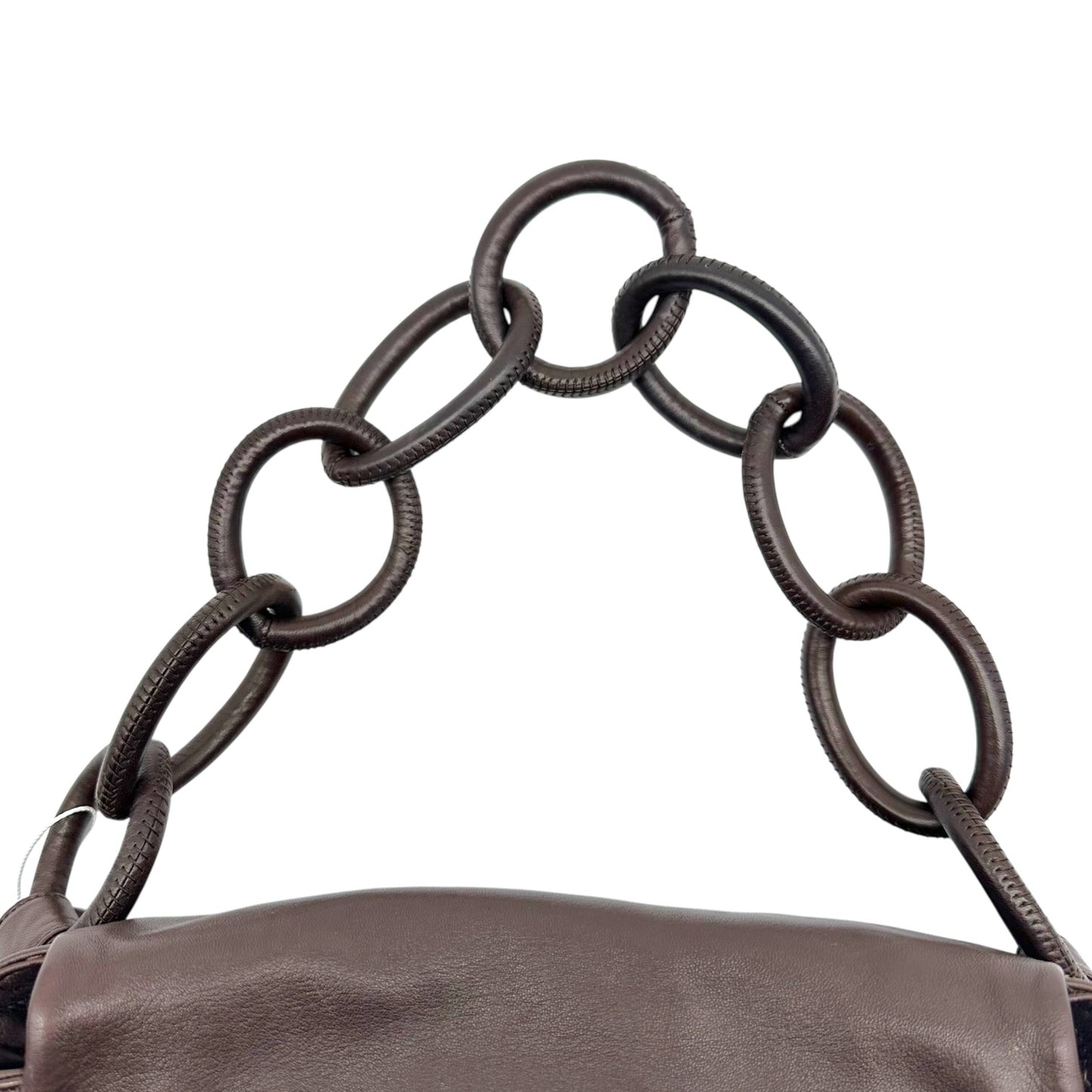 Chanel Chocolate Brown Leather Chain Link Hobo Bag NEW