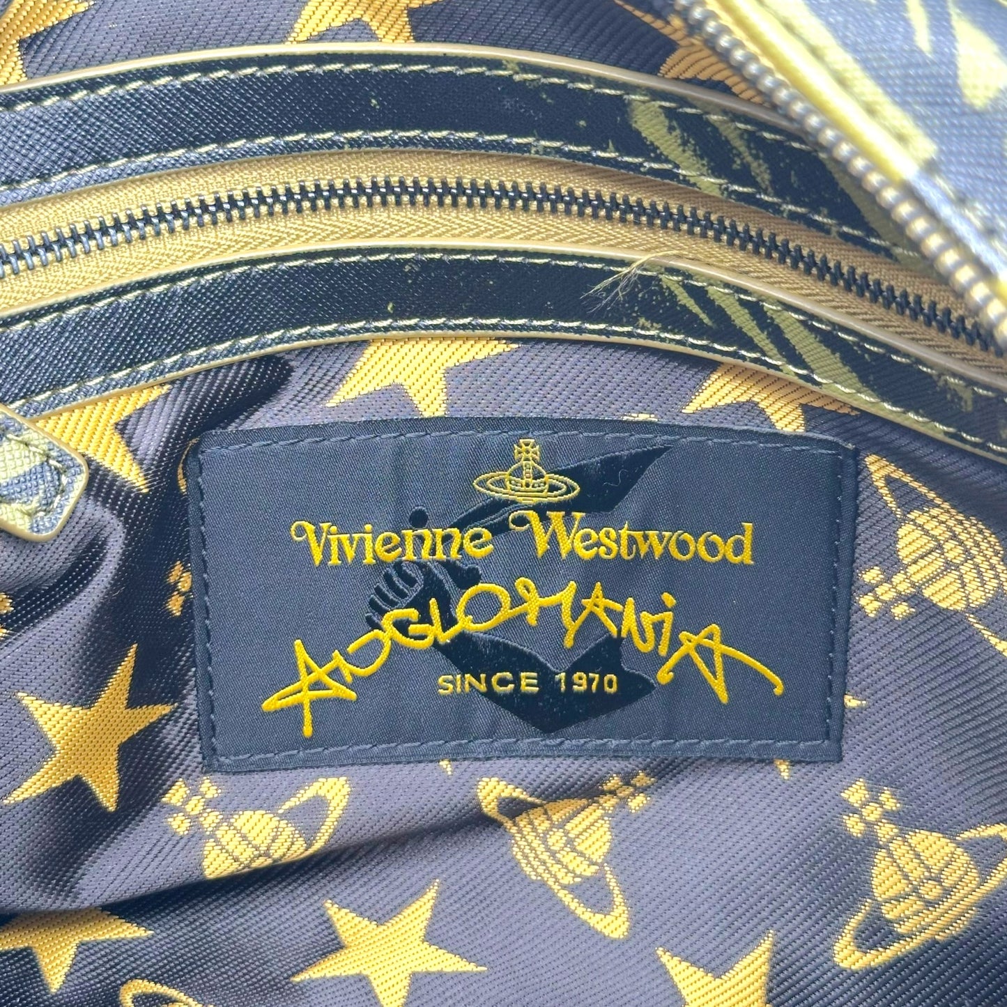 Vivienne Westwood Green & Black Scribble Plaid Print Bowler 2-Way Bag