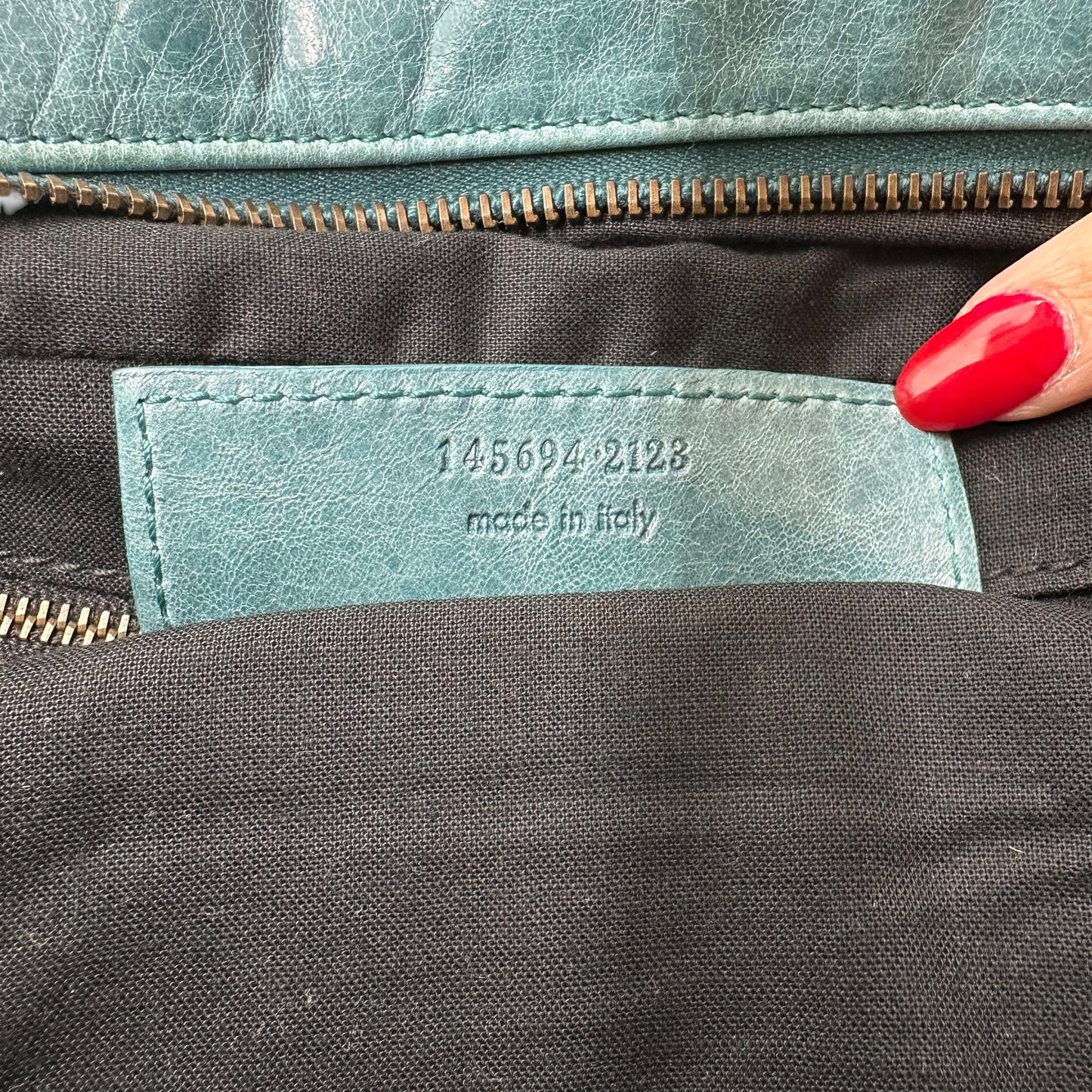 Balenciaga Blue Leather Twiggy City Bag - Outfit Repeater