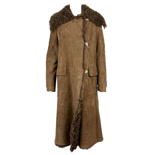 Max Mara Brown Suede & Shearling Coat