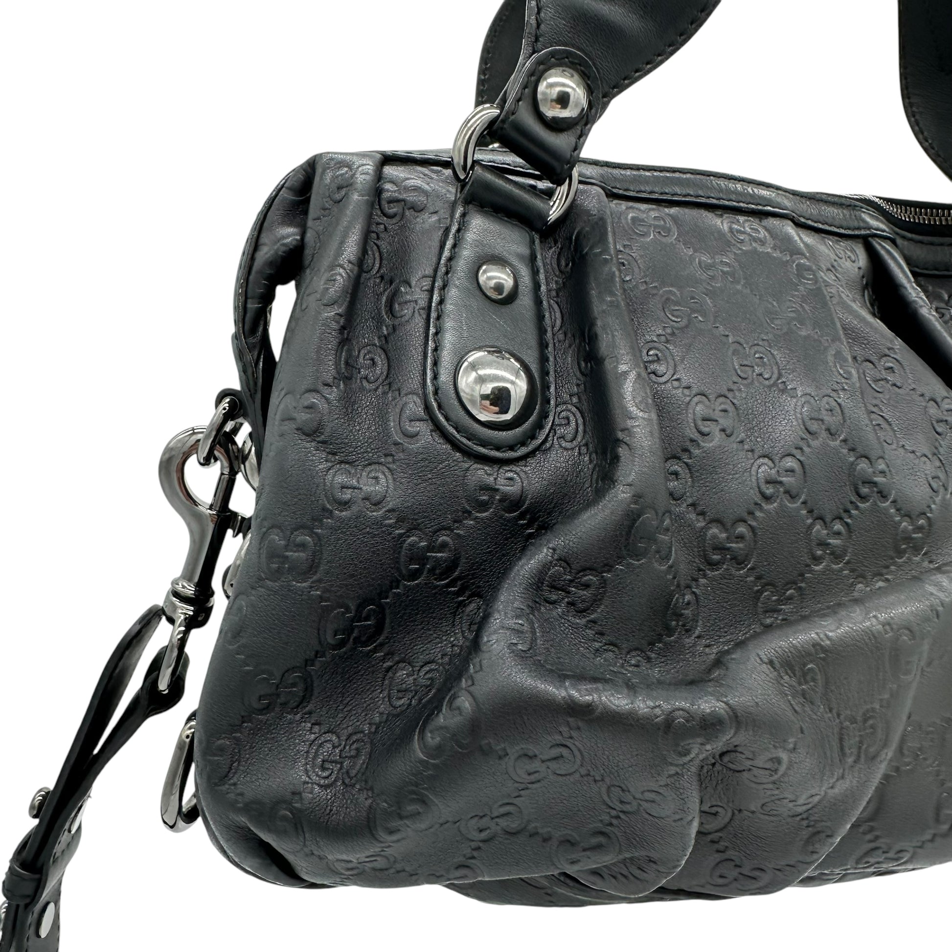 Gucci Black Guccissima Icon Bit 2-Way Leather Shoulder Ba - Outfit Repeater