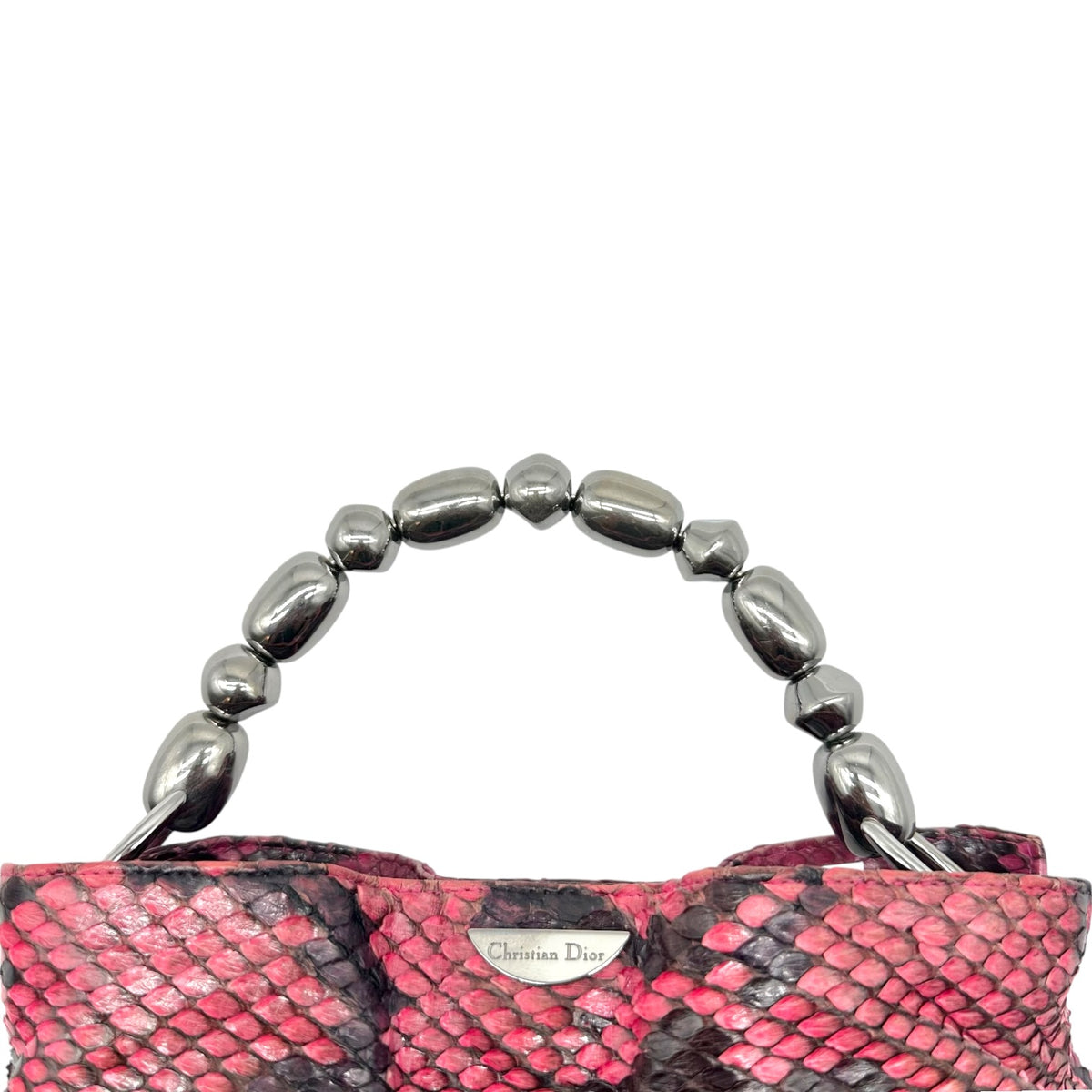 Christian Dior Python Top Handle Handbag Pink Purple