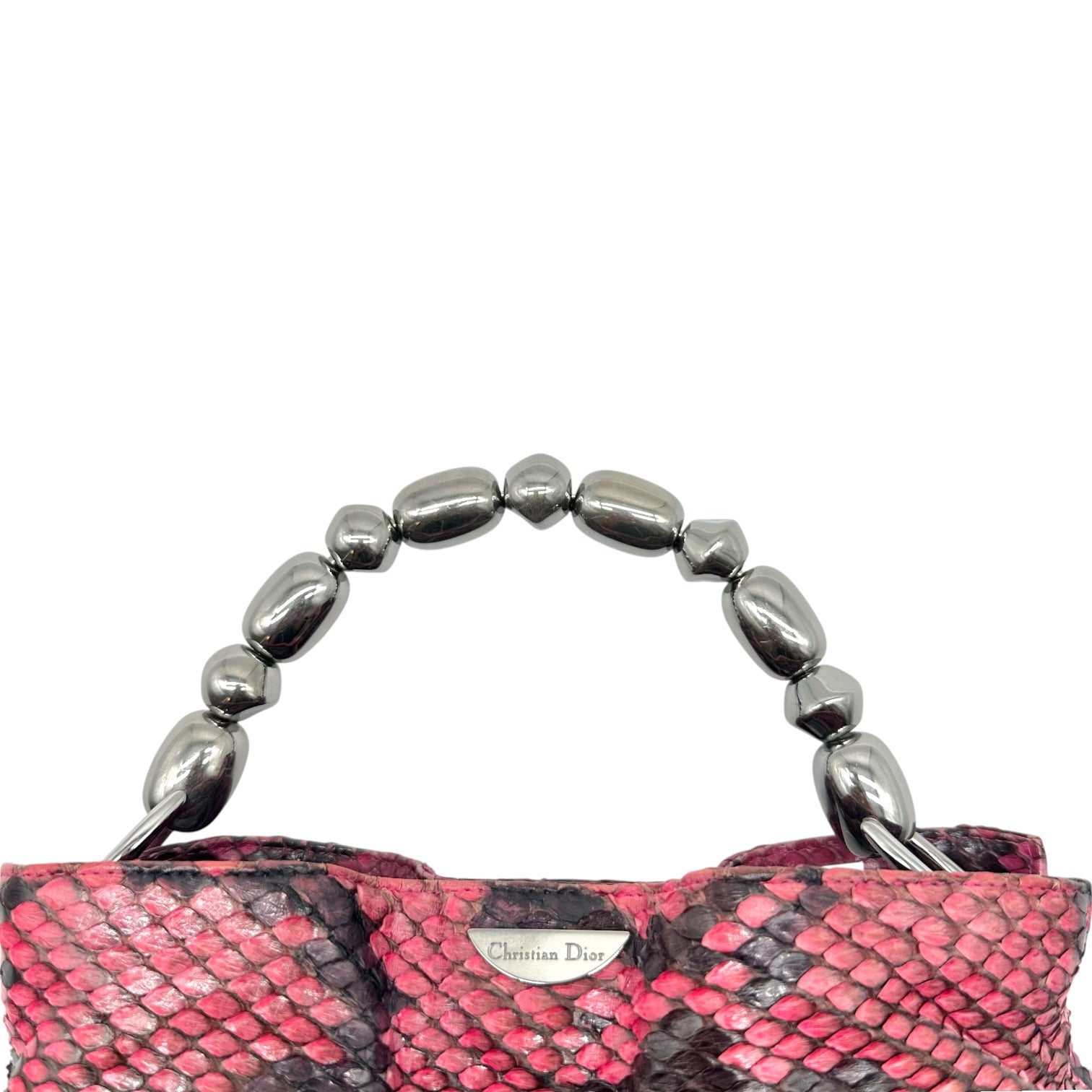 Christian Dior Python Top Handle Handbag Pink Purple