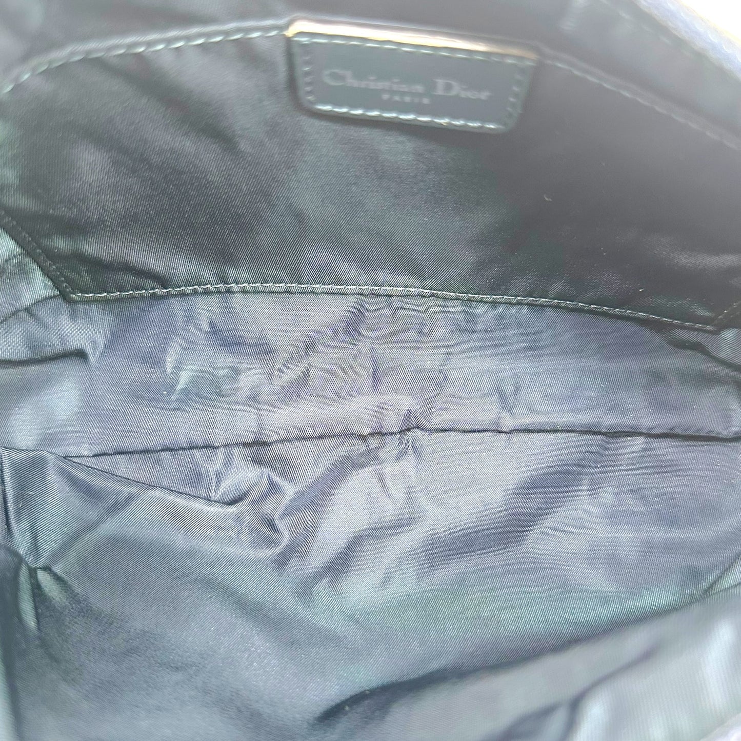 Christian Dior Navy Blue Trotter Monogram Shoulder Pochette Bag