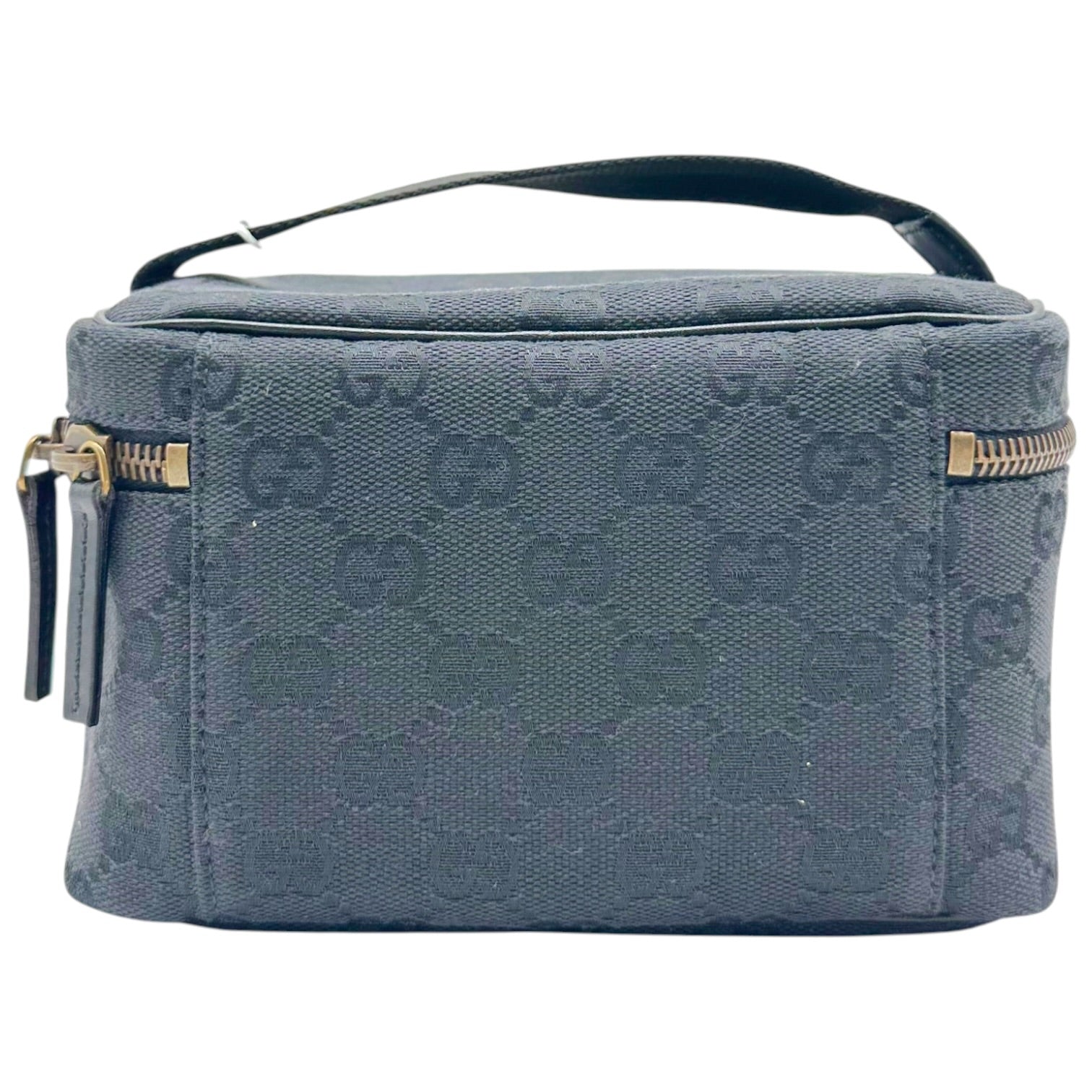 Gucci Black Canvas Monogram Mini Vanity Bag