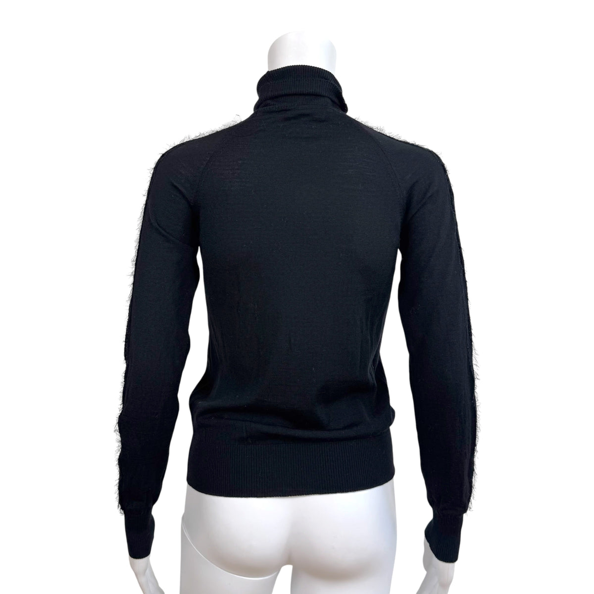 Christian Dior Black Cashmere Velvet Turtleneck Sweater