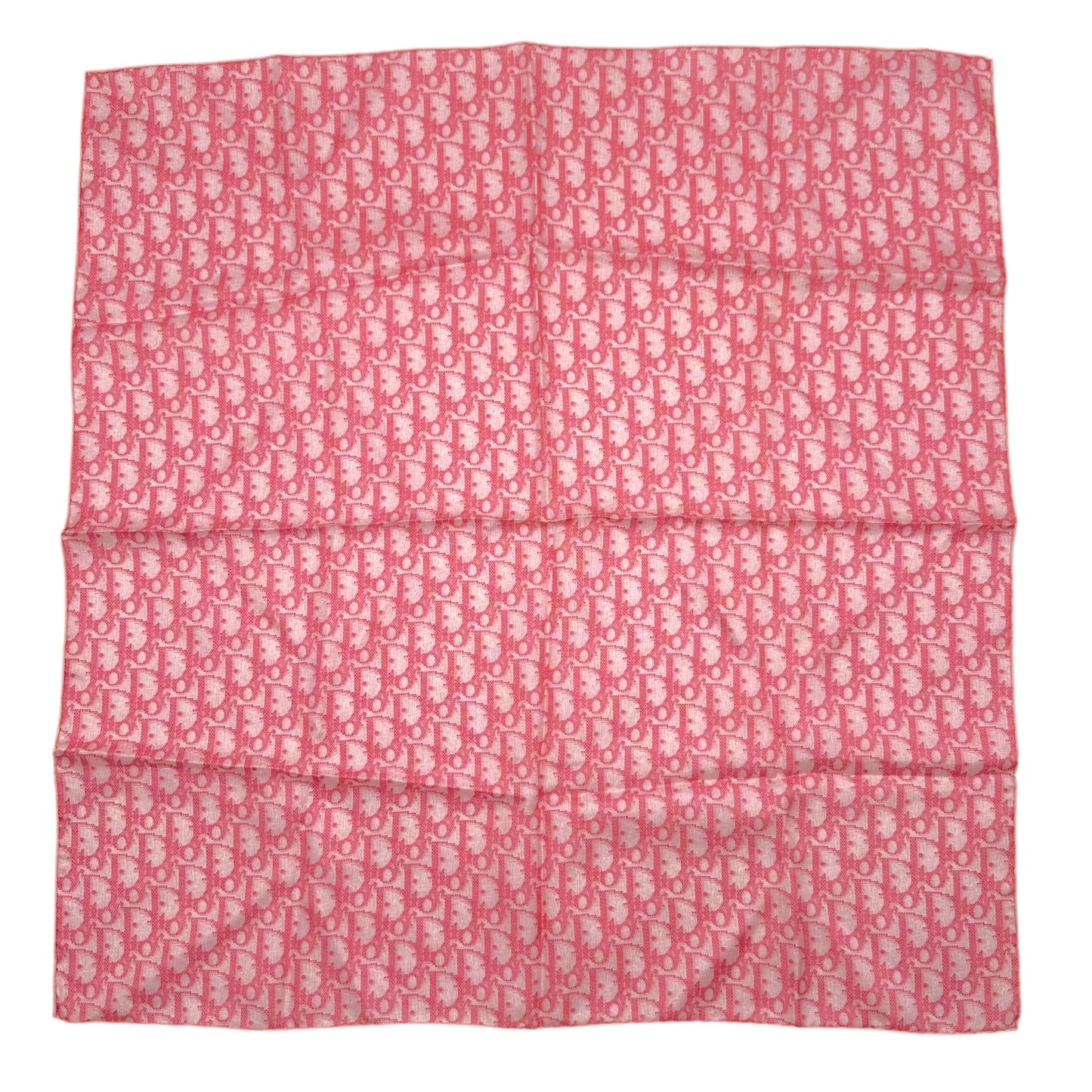 Christian Dior Pink Trotter Monogram Print Silk Square Scarf