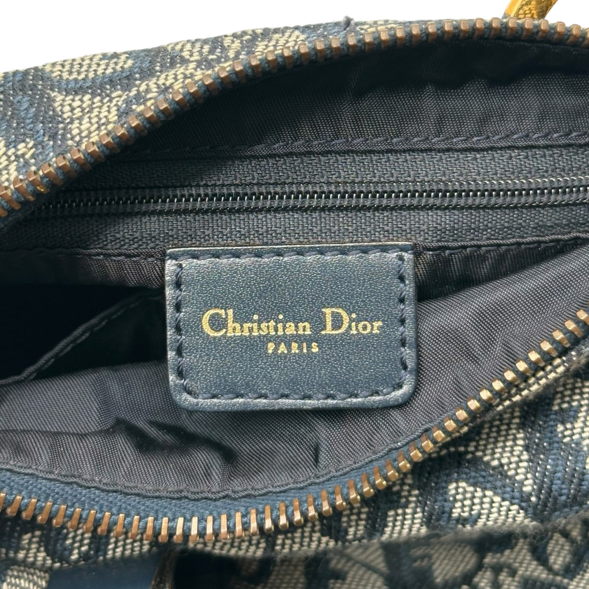 Christian Dior Mini Boston Bag Blue Trotter Monogram