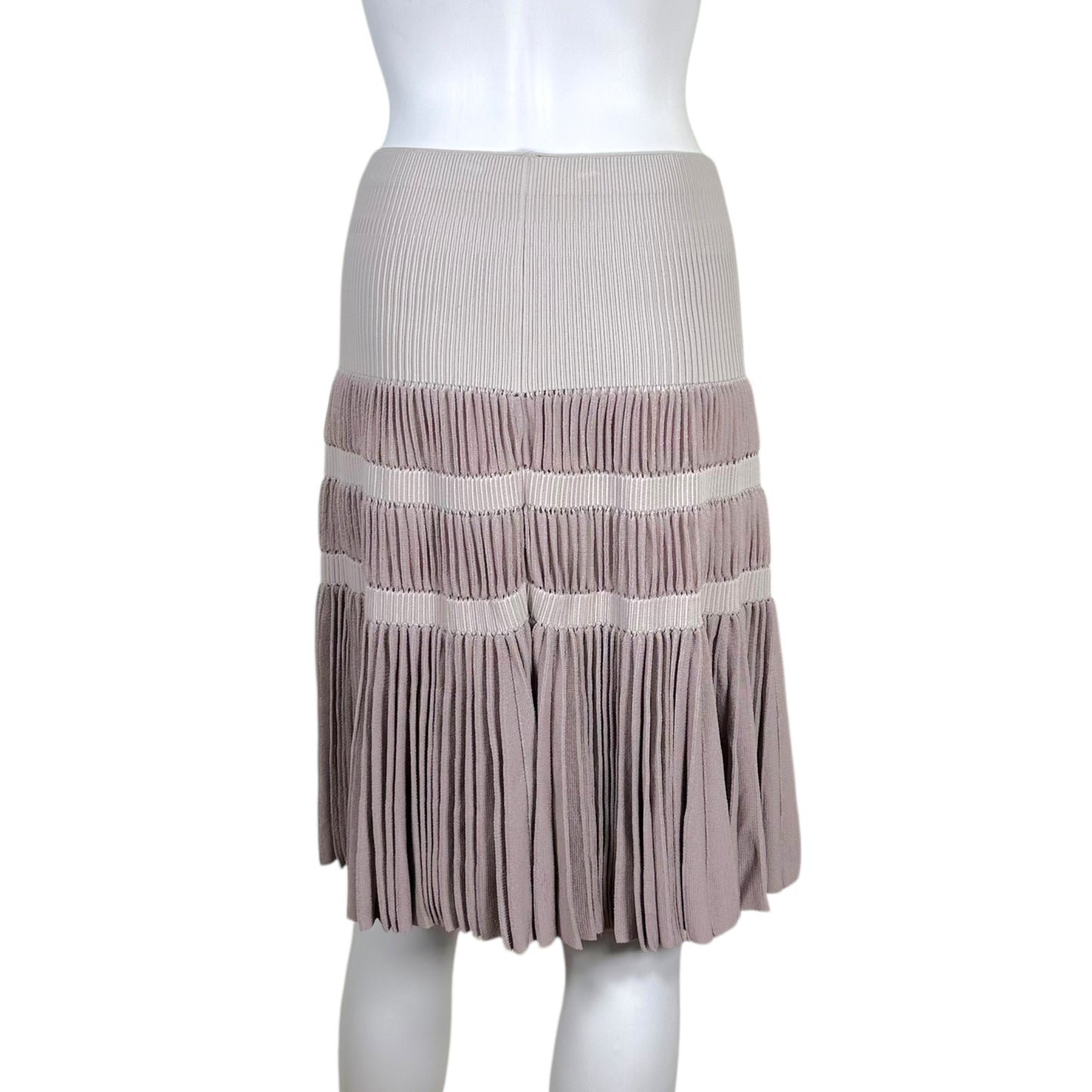 Alaïa Lavender Silk Knit Pleated Midi Skirt
